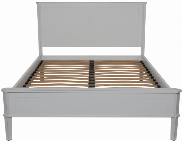 Łóżko Drewniane Henshaw Laura Ashley King Jasnoszare 214x163,5x110cm