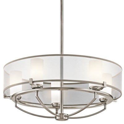 Lampa Sufitowa, Wisząca Amadeus L Cyna, Szkło 61x61x36cm