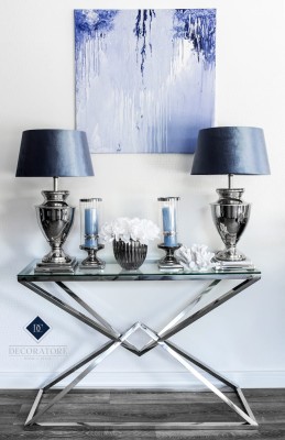 Designerska Konsola Calda Szkło, Chrom 120x40x80cm 8
