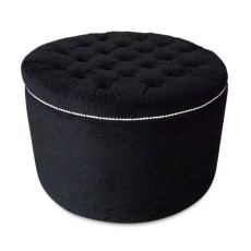 Puf/Stołek Velvet Rond Black XXL - różne kolory tapicerki