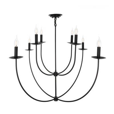 Lampa Sufitowa w Stylu Modern Farmhouse Derby Czarna Śr. 60cm 6