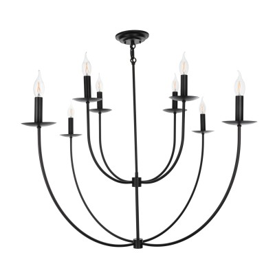Lampa Sufitowa w Stylu Modern Farmhouse Derby Czarna Śr. 60cm 2