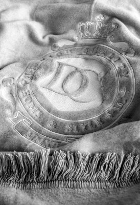 Personalizowany Koc Szary z Haftem Monogram 150x200cm 2