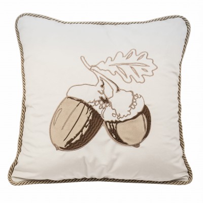 Poduszka Haftowana Dekoracyjna Żołędzie Acorns - Różne Kolory Tkanin 2