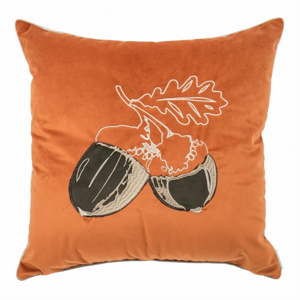 Poduszka Haftowana Dekoracyjna Żołędzie Acorns - Różne Kolory Tkanin