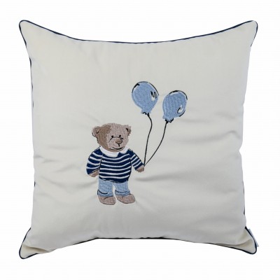 Poduszka Haftowana Dekoracyjna Mr. Teddy Ralph  - Różne Kolory Tkanin 2