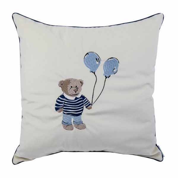 Poduszka Haftowana Dekoracyjna Mr. Teddy Ralph  - Różne Kolory Tkanin