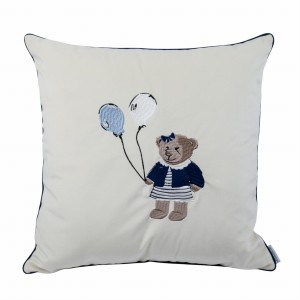 Poduszka Haftowana Dekoracyjna Mrs. Teddy Lilly  - Różne Kolory Tkanin
