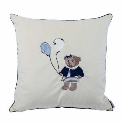 Poduszka Haftowana Dekoracyjna Mrs. Teddy Lilly  - Różne Kolory Tkanin 2