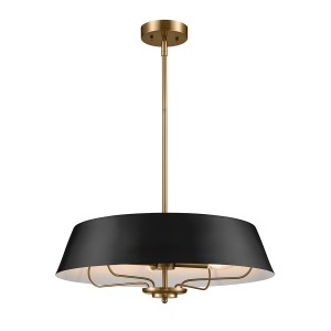 Lampa Wisząca Ancona 3 Czarne Mosiądz