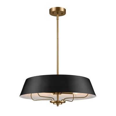 Lampa Wisząca Ancona 3 Czarne Mosiądz 2