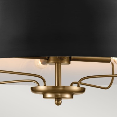 Lampa Wisząca Ancona 3 Czarne Mosiądz 5