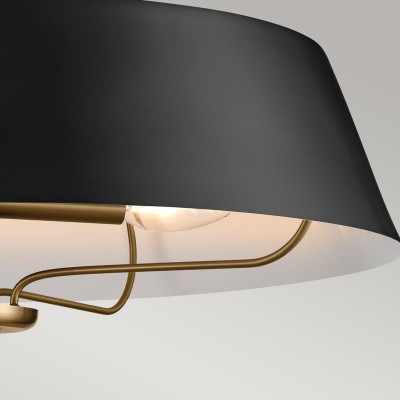 Lampa Wisząca Ancona 3 Czarne Mosiądz 6