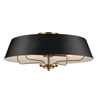 Lampa Wisząca Ancona 3 Czarne Mosiądz 7