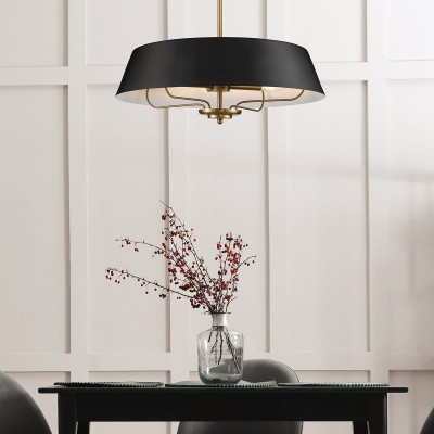 Lampa Wisząca Ancona 3 Czarne Mosiądz 8