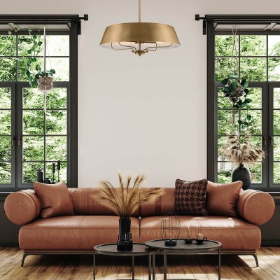 Lampa Wisząca Ancona 4 Szczotkowany Naturalny Mosiądz 8