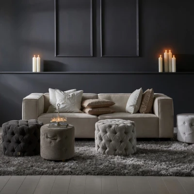 Puf Pikowany Opera Biały Riviera Maison 6