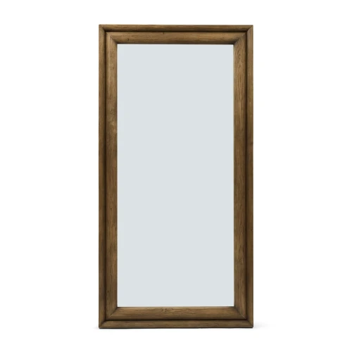 Lustro Espartar Riviera Maison 200x100x8cm w drewnianej, złotej ramie, prostokątne, prezentujące gładką powierzchnię odbicia, ustawione w pionie. Na prostym białym tle, podkreślające elegancki styl wnętrza. Idealne do salonu lub sypialni.
