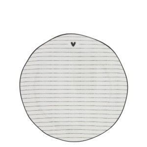Talerz Deserowy Stripes Black Heart Bastion Collection