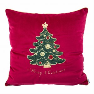 Poduszka Haftowana Dekoracyjna Choinka  Christmas Tree - Różne Kolory Tkanin