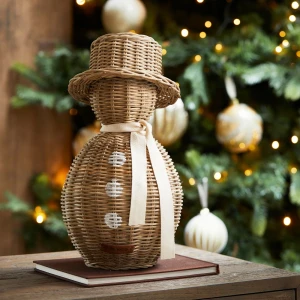 Dekoracja Rattanowy Bałwanek Snowman Riviera Maison Wys. 41cm