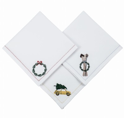 Personalizowana Serwetka z Haftem Christmas Wreath 40x40cm  3