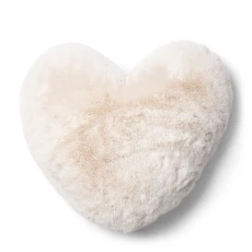 Poduszka Serce Biała Futerko Heather Heart Riviera Maison