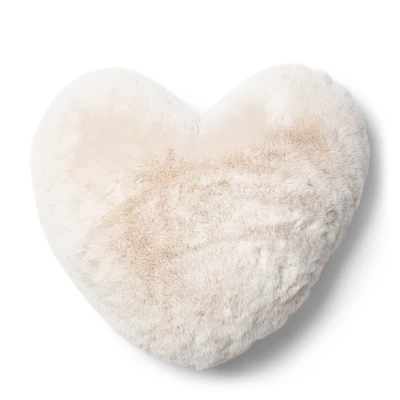 Poduszka Serce Biała Futerko Heather Heart Riviera Maison