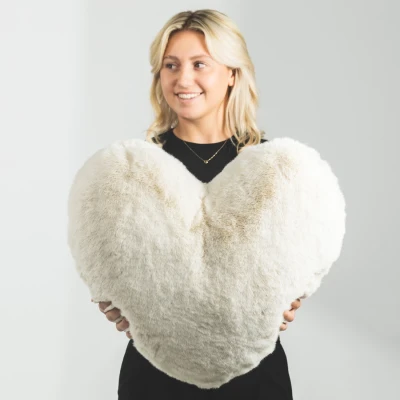Poduszka Serce Biała Futerko Heather Heart Riviera Maison 5