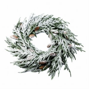 Wianek Świąteczny z Szyszkami Ośnieżony Śr. 60cm