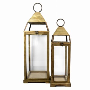 Komplet Latarni Drewnianych Lodge Resort  Wys. 77cm - set 2 szt.