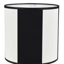Abażur Cylinder Czarno-Białe Pasy 20x15cm