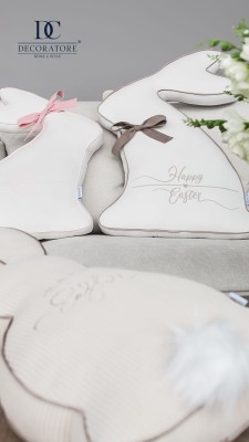 Poduszka 3D Zajączek M z Kokardą Wys. 45cm - różne kolory  4