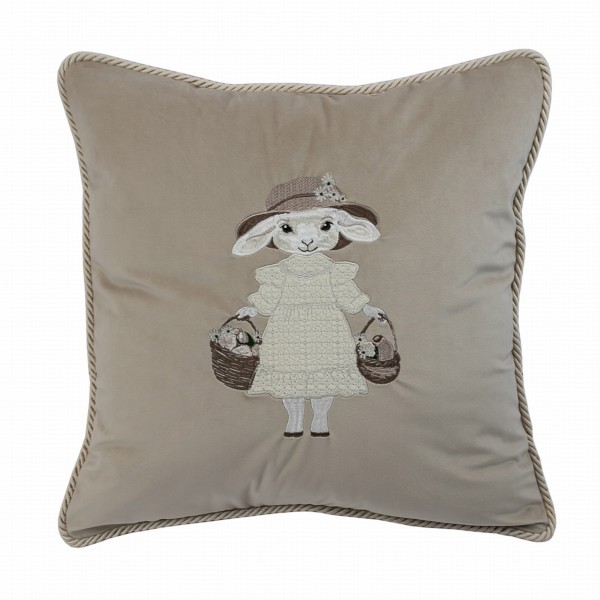 Poduszka Haftowana Dekoracyjna Velvet Pani Barankowa - Różne Kolory Tkanin