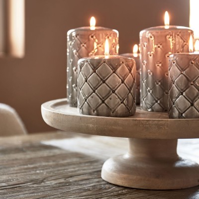 Świeca Szaro-Beżowa RM Monogram Pillar Candle Riviera Maison Wys. 15cm 4