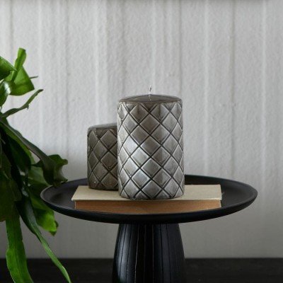 Świeca Szaro-Beżowa RM Monogram Pillar Candle Riviera Maison Wys. 15cm 6