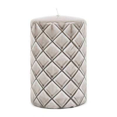 Świeca Szaro-Beżowa RM Monogram Pillar Candle Riviera Maison Wys. 15cm 2