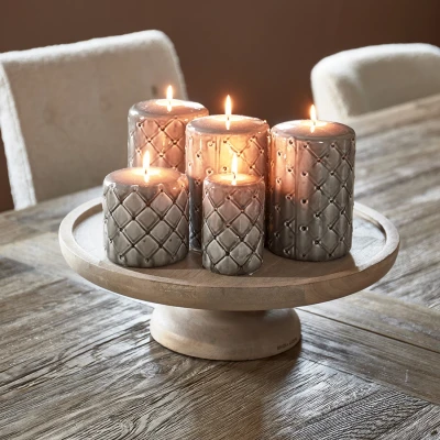 Świeca Szaro-Beżowa RM Monogram Pillar Candle Riviera Maison Wys. 10cm 5