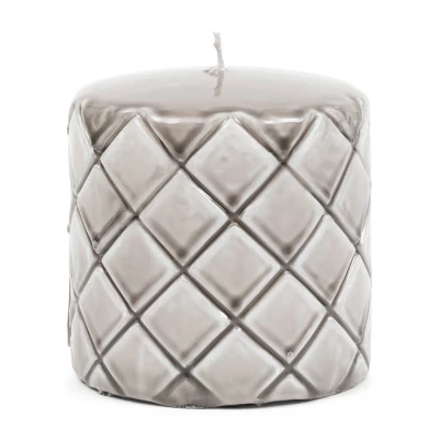 Świeca Szaro-Beżowa RM Monogram Pillar Candle Riviera Maison Wys. 10cm 2