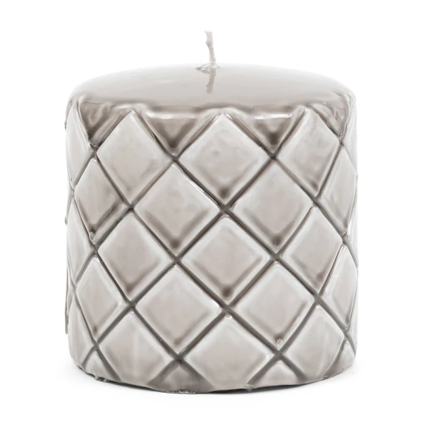 Świeca Szaro-Beżowa RM Monogram Pillar Candle Riviera Maison Wys. 10cm