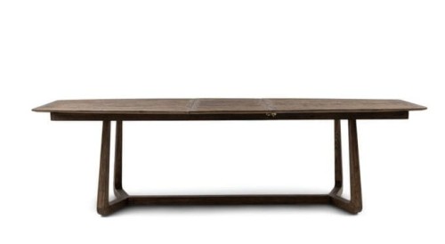 Rozkładany stół jadalniany Miller Rivera Maison, ciemne drewno, wymiary 220/330x100x75 cm, nowoczesny design z prostymi nogami i gładkim blatem. Idealny do jadalni i salonu.