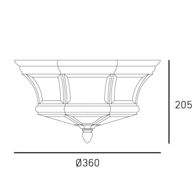 Elegancki Plafon Whitley Złoty 20,5x36cm 3
