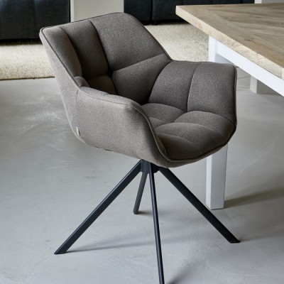 Fotel Obrotowy do Jadalni Carnaby Dark Taupe Riviera Maison 5