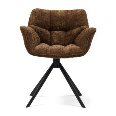 Fotel Obrotowy do Jadalni Carnaby Umber Brown Riviera Maison