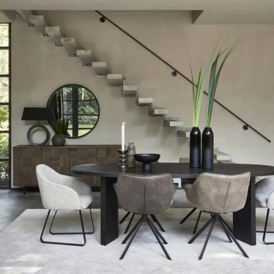 Fotel Obrotowy do Jadalni Carnaby Espresso Pellini Riviera Maison 7