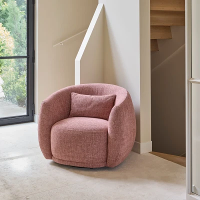 Fotel Obrotowy Leonardo Coral Pink Riviera Maison 10