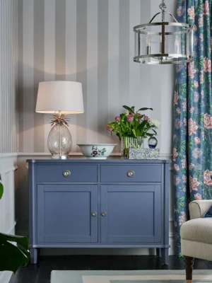 Komoda Drewniana z Szufladami Henshaw Laura Ashley Niebiesko-Szara 110x47x80cm 11