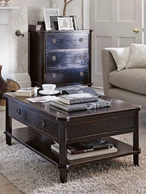 Stolik Kawowy Drewniany Henshaw Laura Ashley Czarny 100x70x45,5cm 23