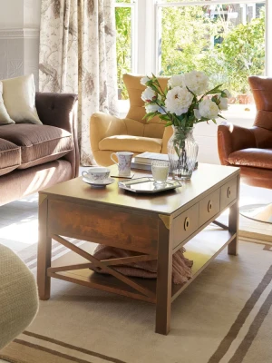 Stolik Kawowy Drewniany Balmoral Laura Ashley Miodowy 110x60x47cm 5