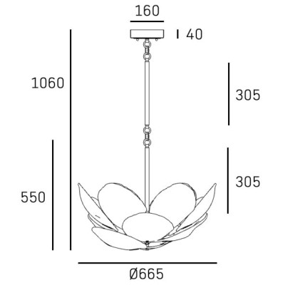Designerska Lampa Wisząca Wellington Mosiądz Wys. 55cm 3